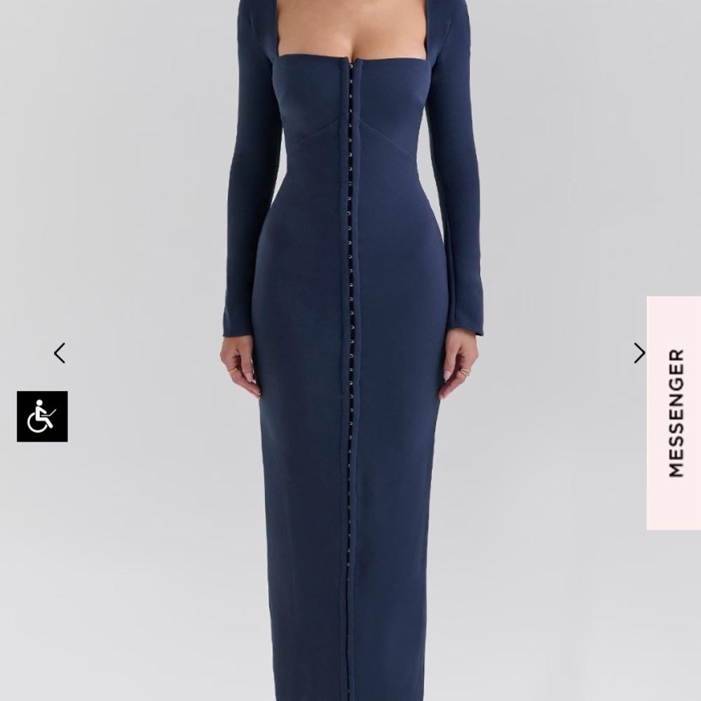 House of CB Navy Long Sleeve Dress